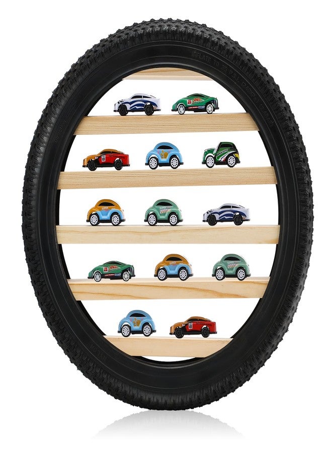 Lineshading Tire Toy Box Wall Car Display Shelf Model Car Display Case Stand for 1/64 Collectibles Cars,Collectibles,Toy Figurines(Diameter 16 Inches) - Image 1